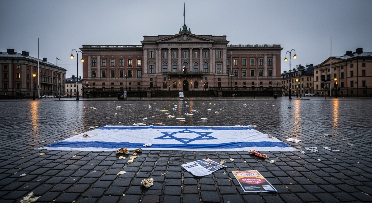 Stockholm Protesters Dress Netanyahu as Nazi SS Butcher
