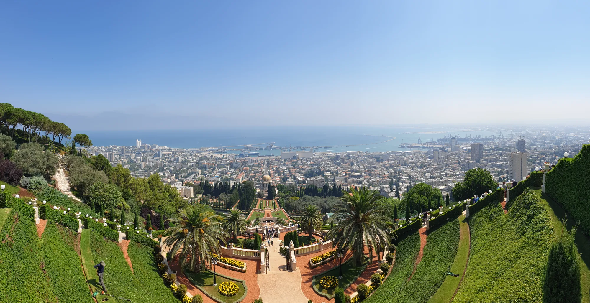 The Bahai Gardens and Haifa Bay