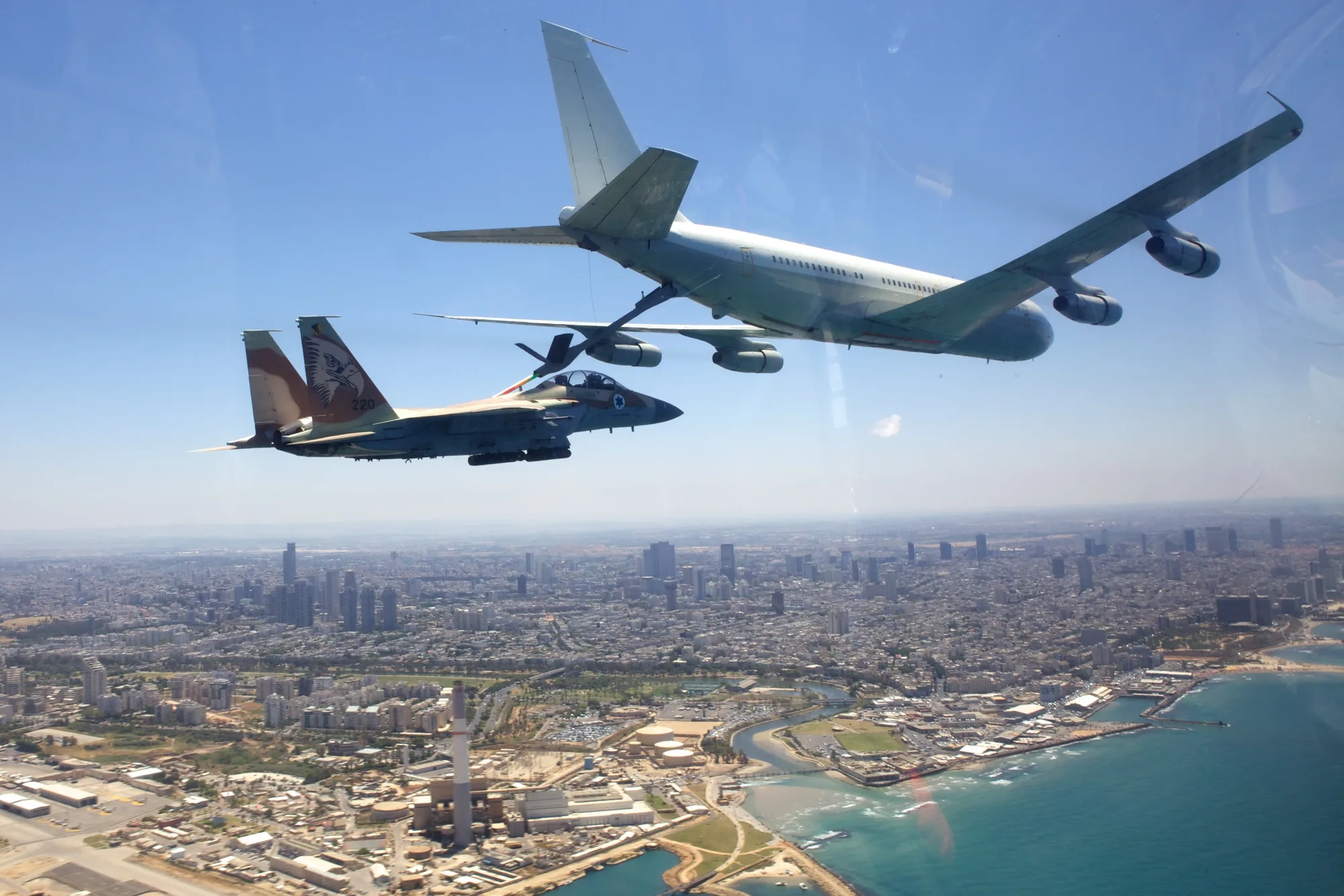 Israeli Air Force flyover along the Tel Aviv coast on Independence Day
