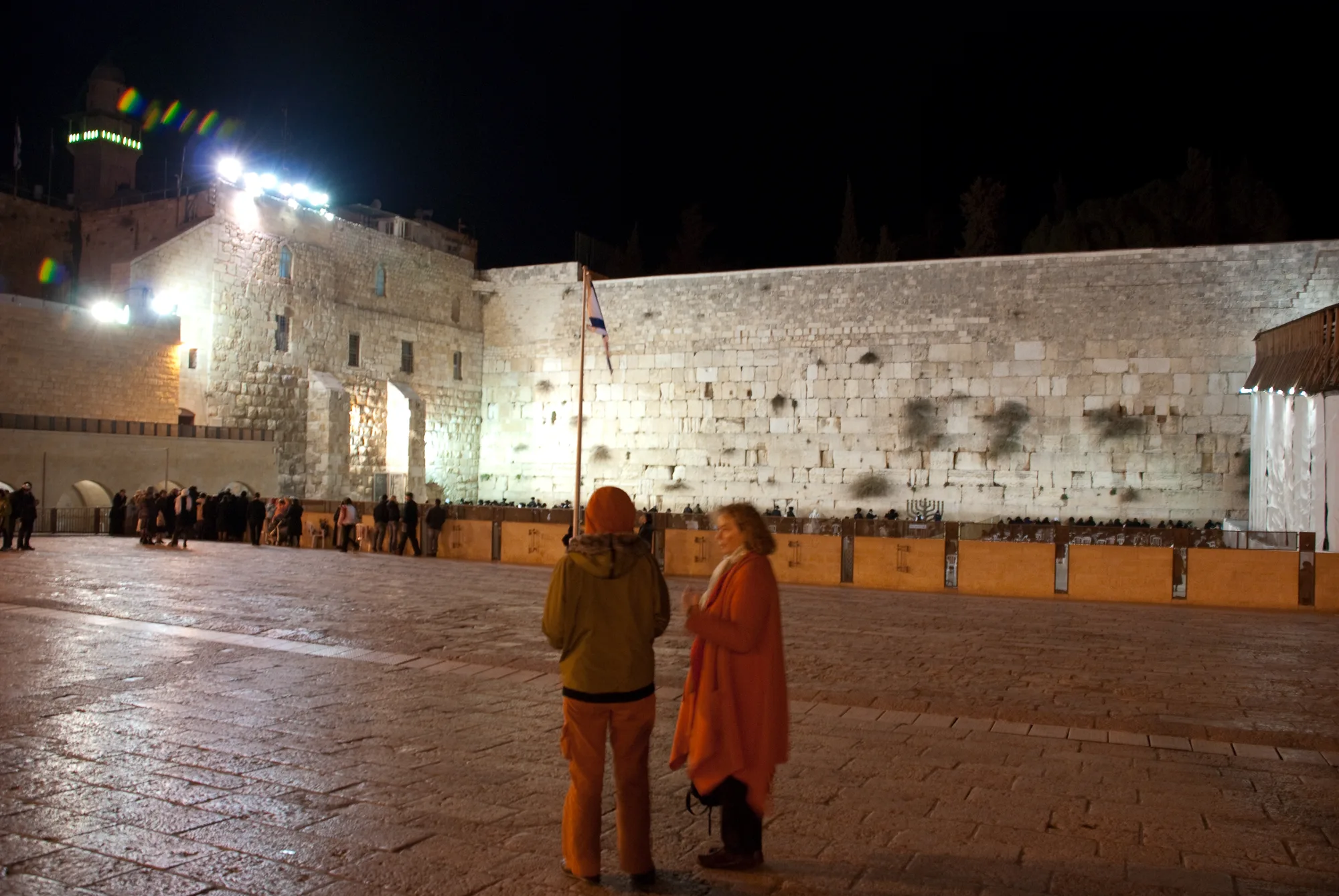 The Western Wall plaza at night