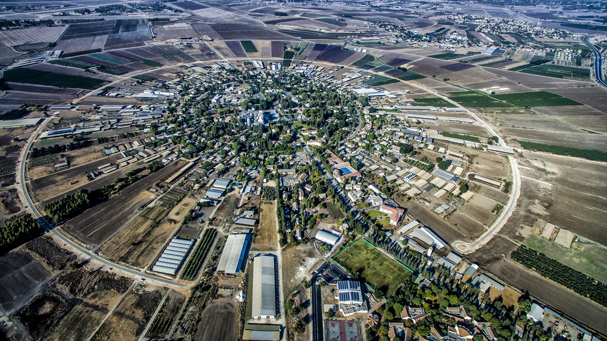 Aerial view of Moshav Nahalal in the Jezreel Valley