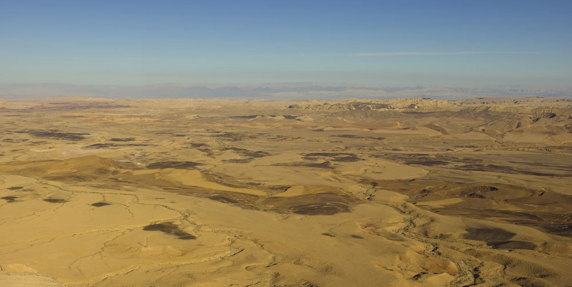 Aerial view of Makhtesh Ramon in the Negev desert